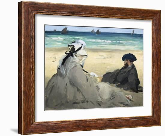 On the Beach, 1873-Edouard Manet-Framed Giclee Print