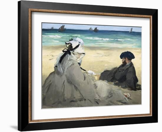 On the Beach, 1873-Edouard Manet-Framed Giclee Print
