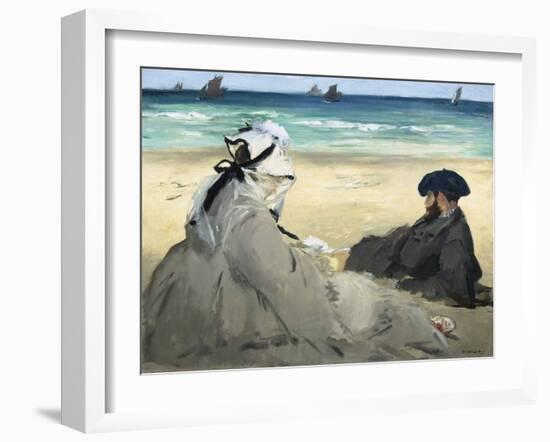 On the Beach, 1873-Edouard Manet-Framed Giclee Print