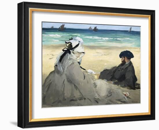 On the Beach, 1873-Edouard Manet-Framed Giclee Print