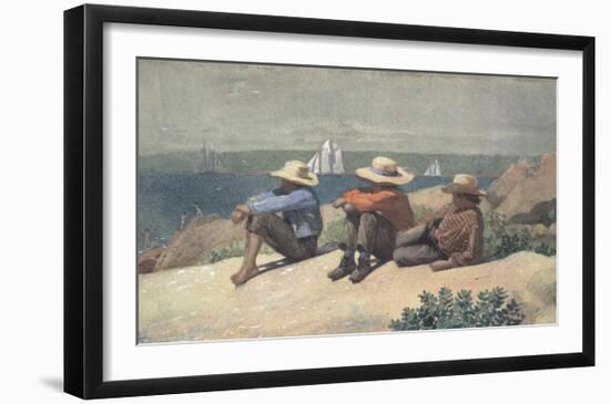 On the Beach, 1875-Winslow Homer-Framed Art Print