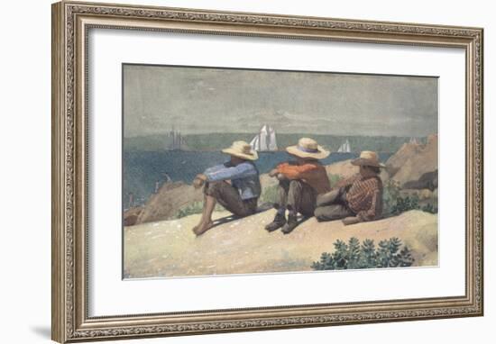 On the Beach, 1875-Winslow Homer-Framed Art Print