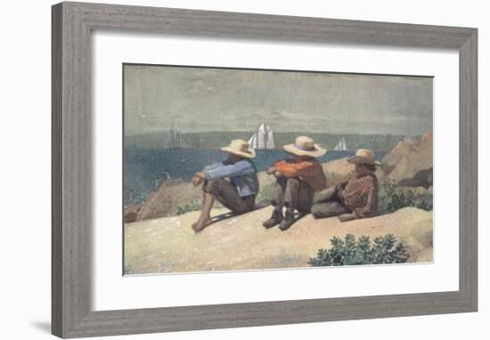 On the Beach, 1875-Winslow Homer-Framed Art Print