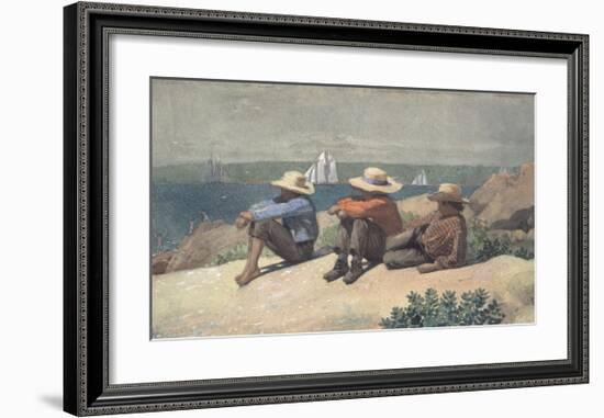 On the Beach, 1875-Winslow Homer-Framed Art Print