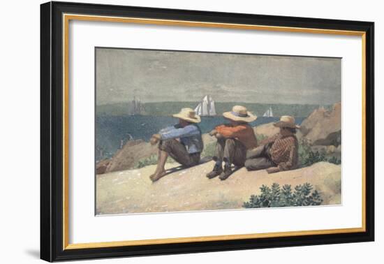 On the Beach, 1875-Winslow Homer-Framed Art Print