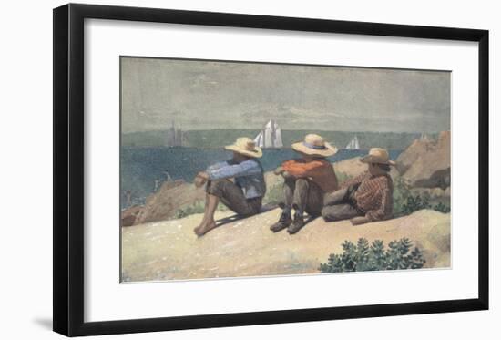 On the Beach, 1875-Winslow Homer-Framed Art Print