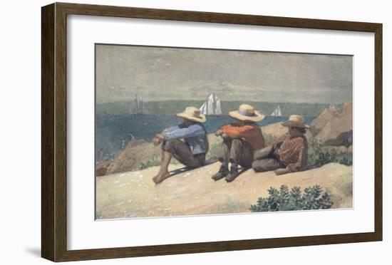 On the Beach, 1875-Winslow Homer-Framed Art Print