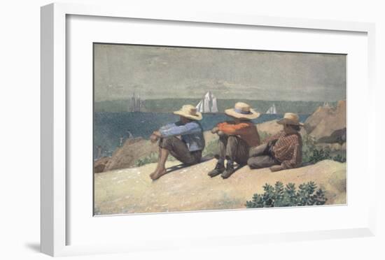 On the Beach, 1875-Winslow Homer-Framed Art Print