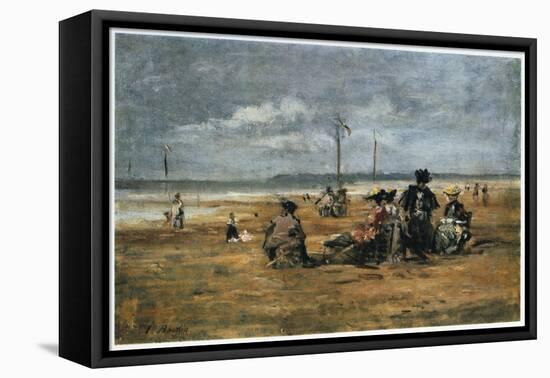 On the Beach, 1880-Eugene Louis Boudin-Framed Premier Image Canvas