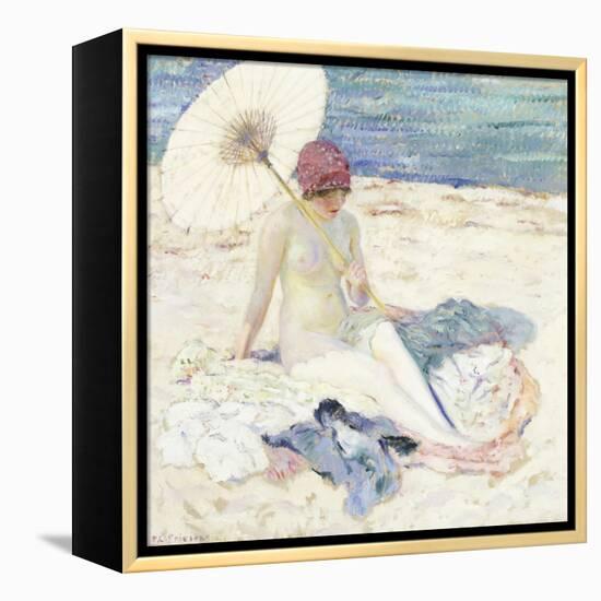 On the Beach, 1913-Frederick Carl Frieseke-Framed Premier Image Canvas