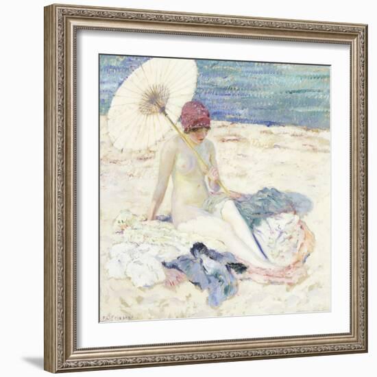 On the Beach, 1913-Frederick Carl Frieseke-Framed Giclee Print