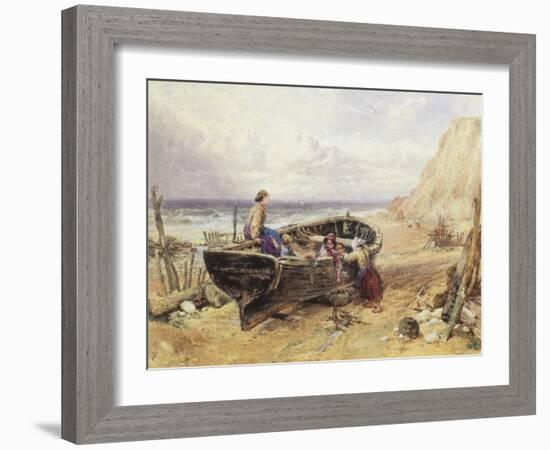 On the Beach at Bonchurch-Myles Birket Foster-Framed Giclee Print