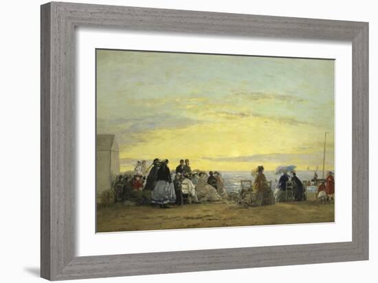 On the Beach at Sunset-Eugène Boudin-Framed Giclee Print