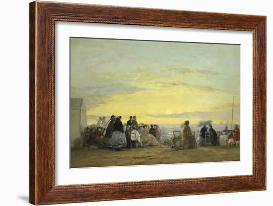 On the Beach at Sunset-Eugène Boudin-Framed Giclee Print