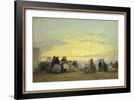 On the Beach at Sunset-Eugène Boudin-Framed Giclee Print