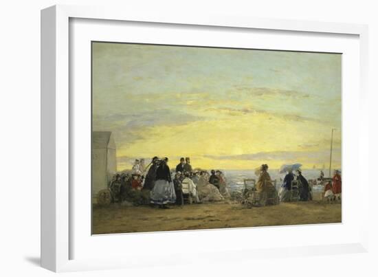 On the Beach at Sunset-Eugène Boudin-Framed Giclee Print