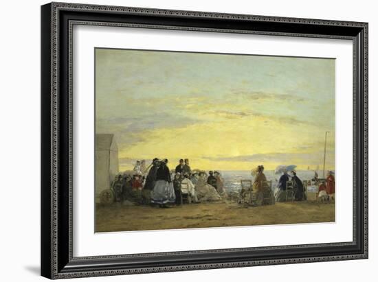 On the Beach at Sunset-Eugène Boudin-Framed Giclee Print