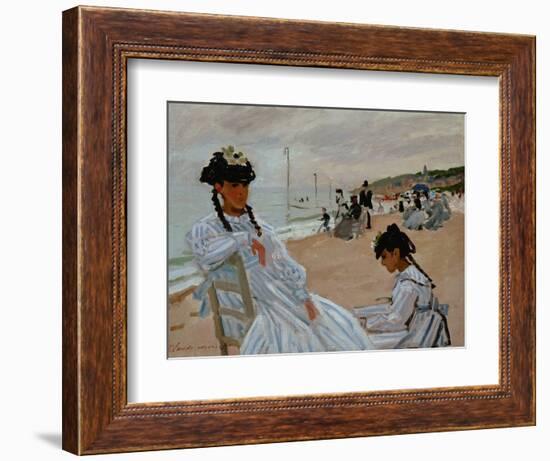 On the Beach at Trouville, 1870-71-Claude Monet-Framed Giclee Print