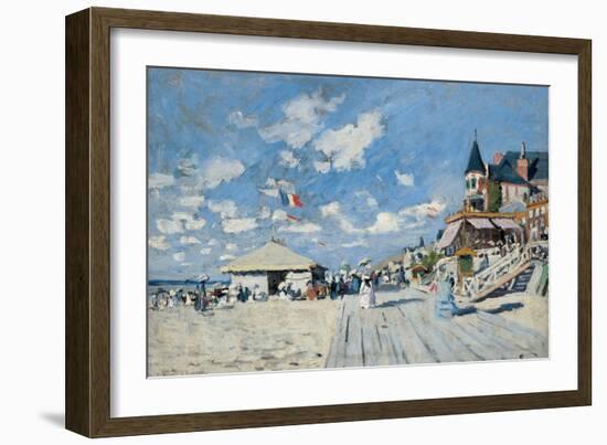 On the Beach at Trouville, 1870-Claude Monet-Framed Giclee Print