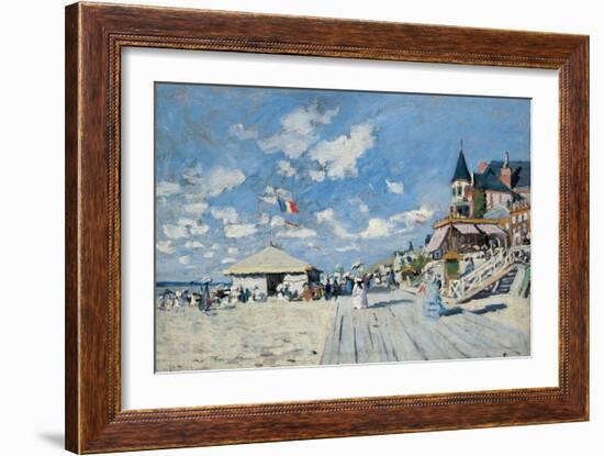 On the Beach at Trouville, 1870-Claude Monet-Framed Giclee Print