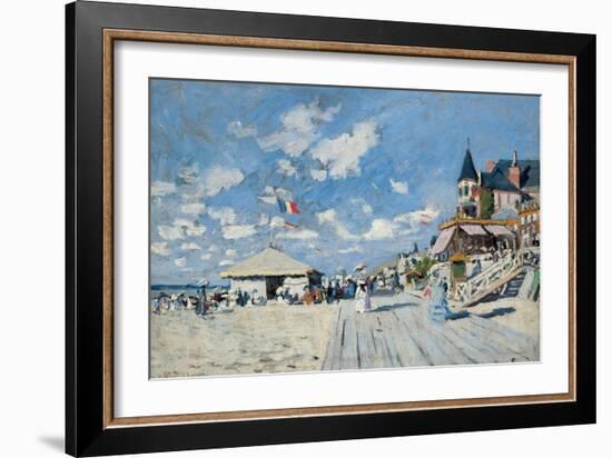 On the Beach at Trouville, 1870-Claude Monet-Framed Giclee Print