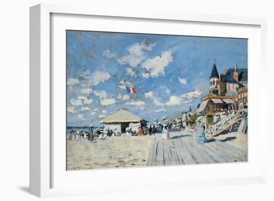 On the Beach at Trouville, 1870-Claude Monet-Framed Giclee Print