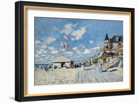 On the Beach at Trouville, 1870-Claude Monet-Framed Giclee Print