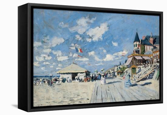 On the Beach at Trouville, 1870-Claude Monet-Framed Premier Image Canvas