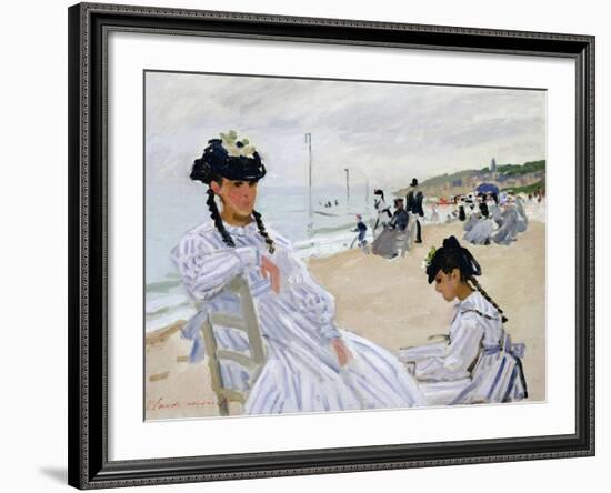 On the Beach at Trouville-Claude Monet-Framed Giclee Print