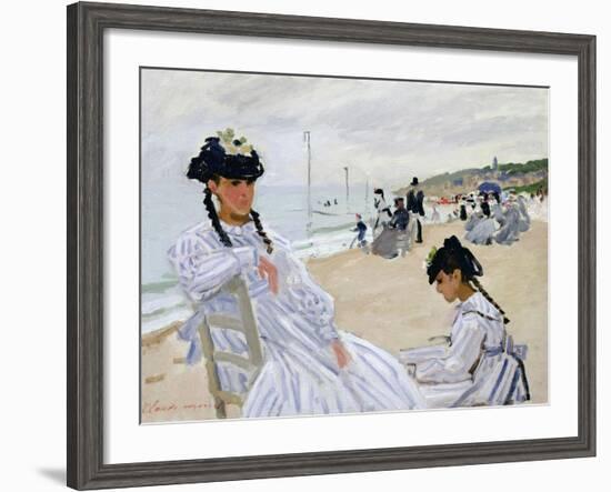 On the Beach at Trouville-Claude Monet-Framed Giclee Print