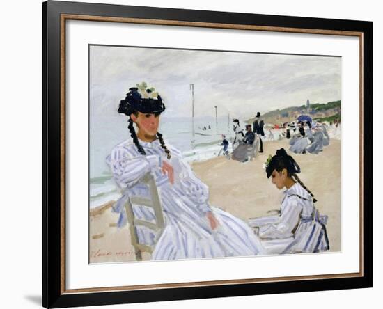 On the Beach at Trouville-Claude Monet-Framed Giclee Print