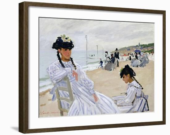 On the Beach at Trouville-Claude Monet-Framed Giclee Print