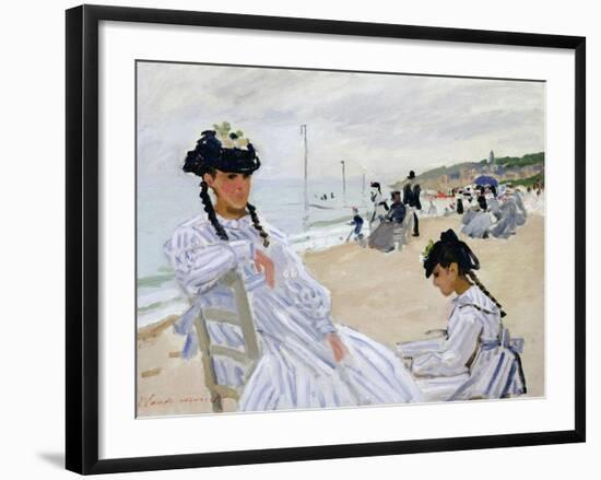 On the Beach at Trouville-Claude Monet-Framed Giclee Print