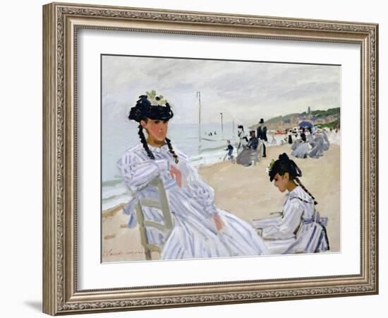 On the Beach at Trouville-Claude Monet-Framed Giclee Print