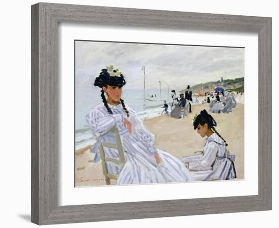 On the Beach at Trouville-Claude Monet-Framed Giclee Print