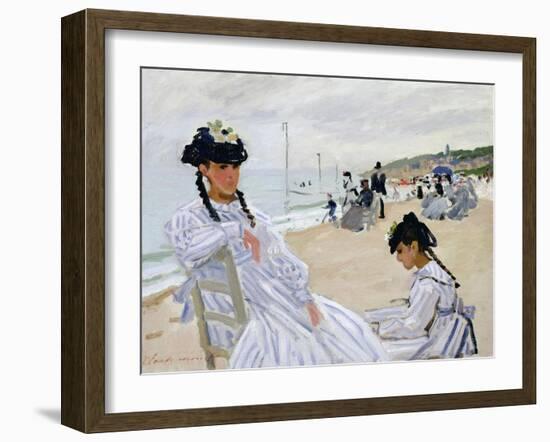 On the Beach at Trouville-Claude Monet-Framed Giclee Print