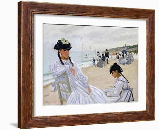 On the Beach at Trouville-Claude Monet-Framed Giclee Print