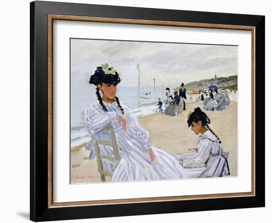 On the Beach at Trouville-Claude Monet-Framed Giclee Print