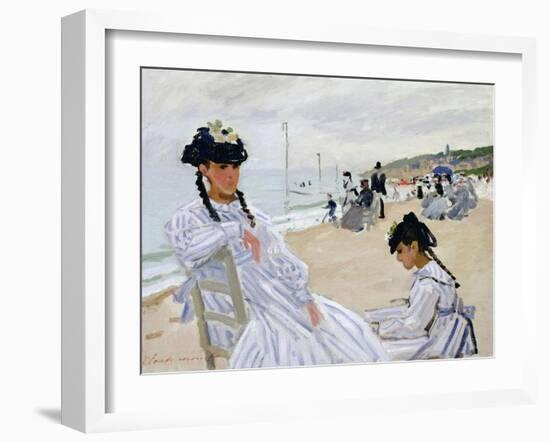 On the Beach at Trouville-Claude Monet-Framed Giclee Print