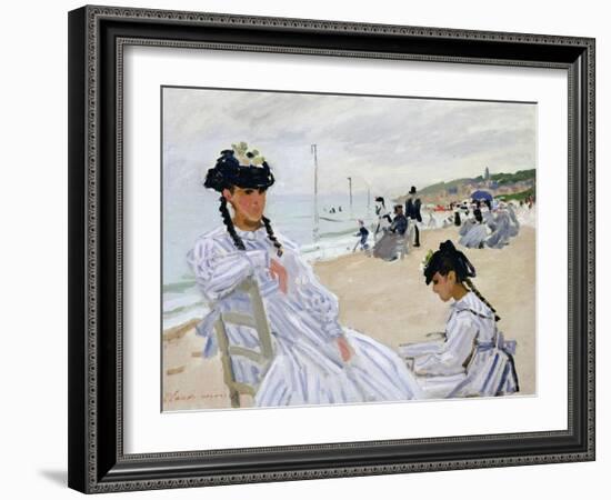 On the Beach at Trouville-Claude Monet-Framed Giclee Print