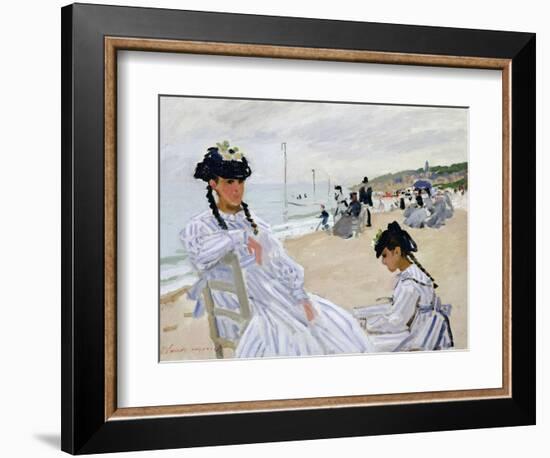 On the Beach at Trouville-Claude Monet-Framed Giclee Print