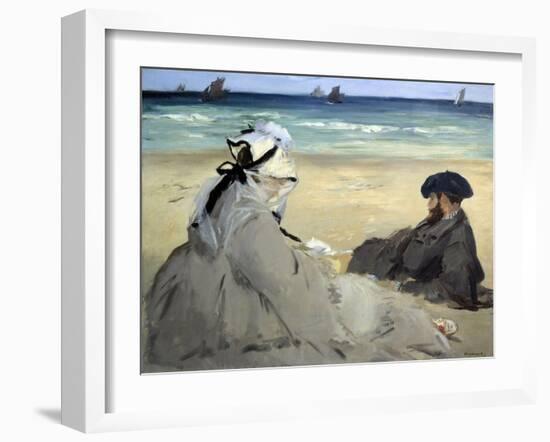 On the Beach by Edouard Manet-null-Framed Giclee Print