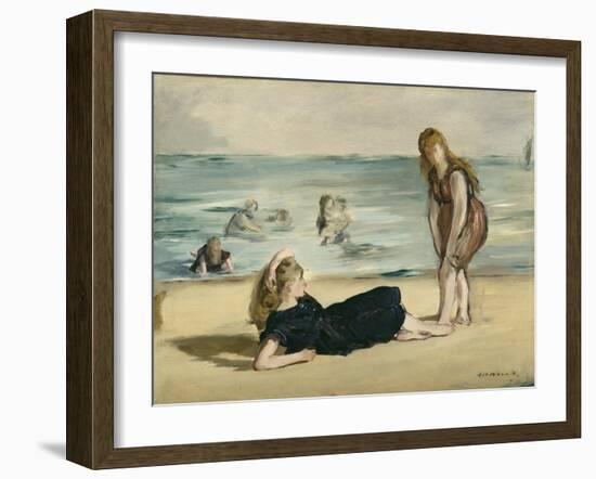 On the Beach, c.1868-Edouard Manet-Framed Giclee Print