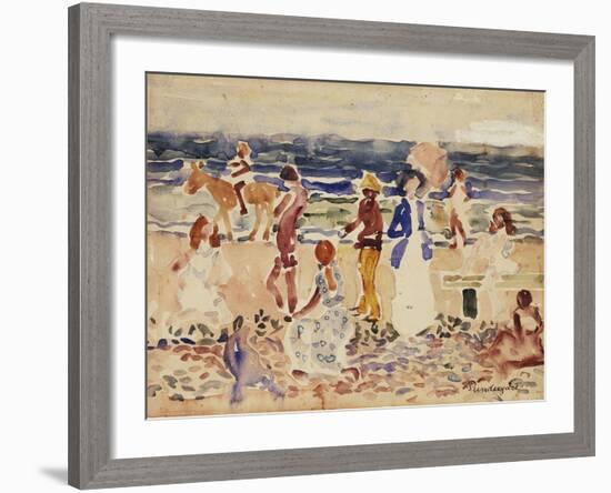 On the Beach, C.1920-23-Maurice Brazil Prendergast-Framed Giclee Print