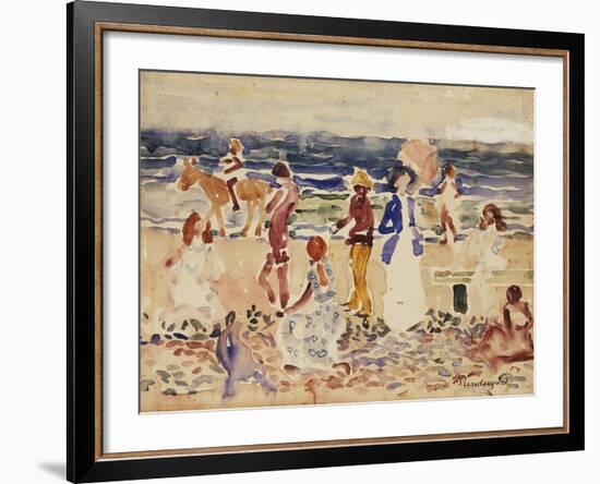 On the Beach, C.1920-23-Maurice Brazil Prendergast-Framed Giclee Print