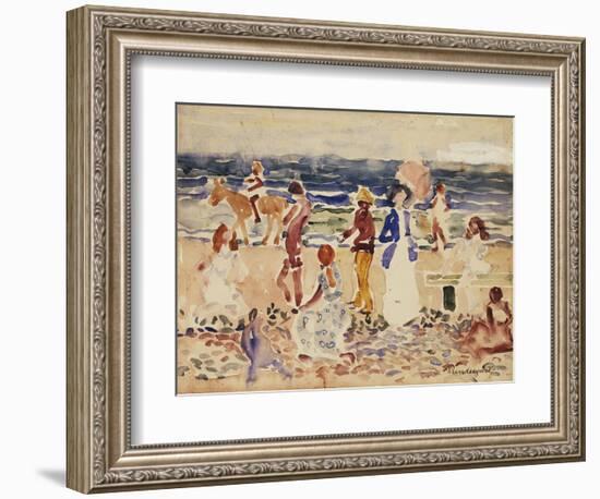 On the Beach, C.1920-23-Maurice Brazil Prendergast-Framed Giclee Print