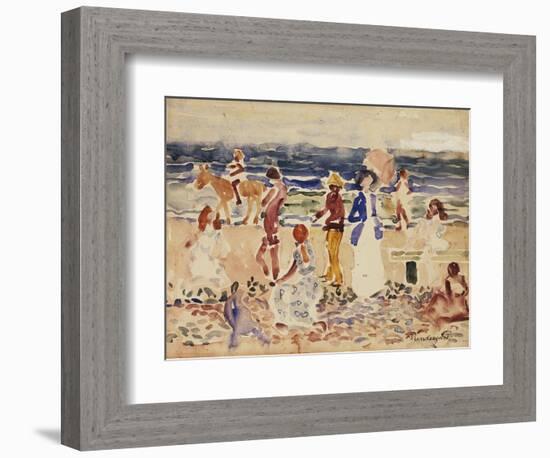 On the Beach, C.1920-23-Maurice Brazil Prendergast-Framed Giclee Print