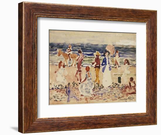 On the Beach, C.1920-23-Maurice Brazil Prendergast-Framed Giclee Print