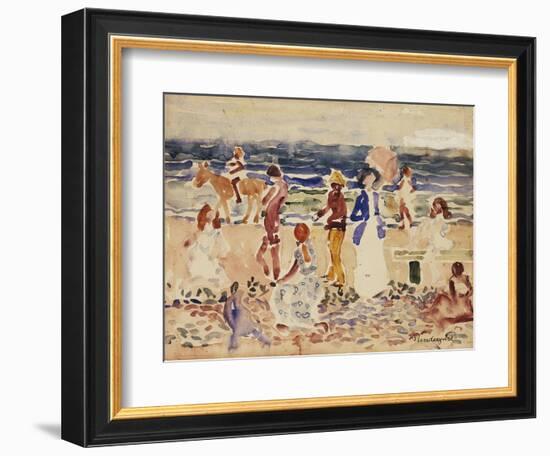 On the Beach, C.1920-23-Maurice Brazil Prendergast-Framed Giclee Print