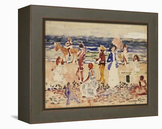 On the Beach, C.1920-23-Maurice Brazil Prendergast-Framed Premier Image Canvas